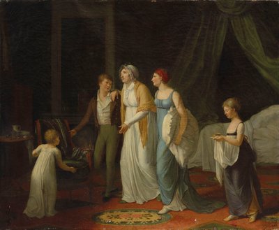 Egy lábadozó anya, akit gyermekei gondoznak (olaj, vászon) alkotó: Constance Marie Charpentier