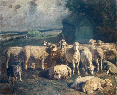 Juhnyáj (olaj, vászon) alkotó: Constant Emile Troyon