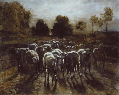 Birkanyáj, avagy A nyáj visszatérése (olaj, vászon) alkotó: Constant Emile Troyon