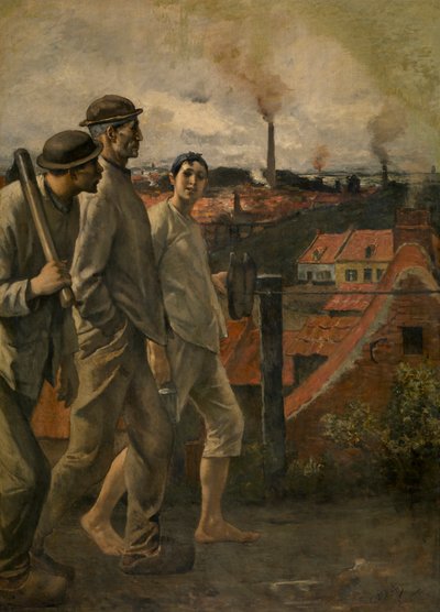 Visszatérés a bányából (olaj, vászon) alkotó: Constantin Emile Meunier