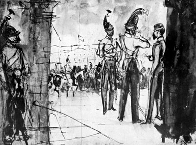 Katonacsoport, 1930. alkotó: Constantin Guys