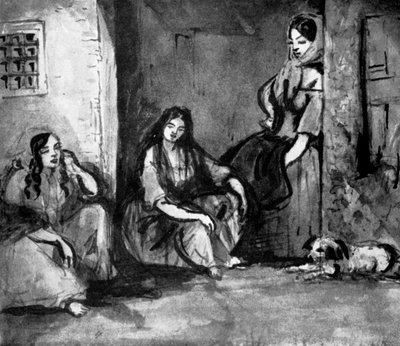 A kapulépcsőn, 19. század, 1930 alkotó: Constantin Guys