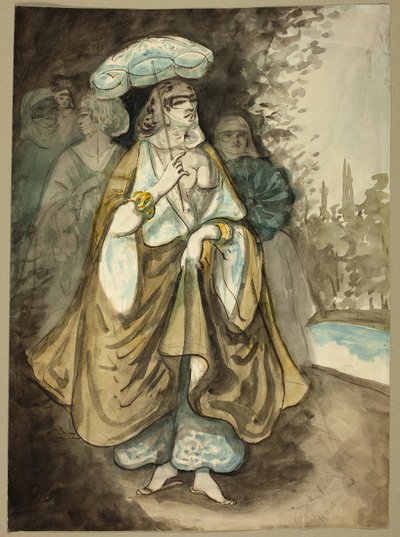 A Hárem egyik hölgye (recto); Egy táj töredéke (fordítva) alkotó: Constantin Guys
