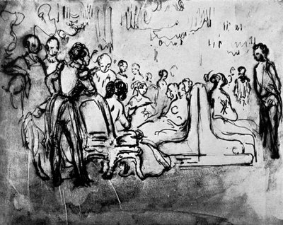 Szalon, 19. század, 1930. alkotó: Constantin Guys