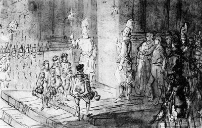 Svájci gárda és francia katonák a Vatikánban, 1930. alkotó: Constantin Guys