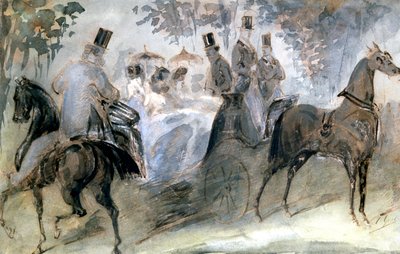 Az elegáns ló és lovasok, 1822-1892 alkotó: Constantin Guys