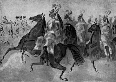 A Cuirassiers kísérete, 19. század, 1930. alkotó: Constantin Guys