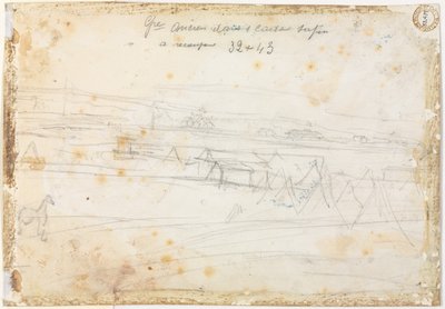 War Camping Scene verso, 19. század. alkotó: Constantin Guys