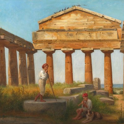 "Cerestemplet i Pæstum". Ceres temploma Paestumban alkotó: Constantin Hansen