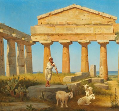 "Cerestemplet i Pæstum". Ceres temploma Paestumban alkotó: Constantin Hansen