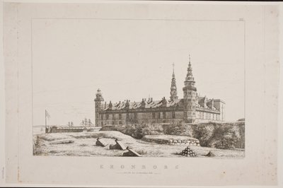 Dán: Kronborg az északnyugati oldalról nézve alkotó: Constantin Hansen