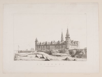 Dán: Kronborg az északnyugati oldalról nézve alkotó: Constantin Hansen