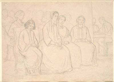 Hagesben Høyen előadása alatt alkotó: Constantin Hansen