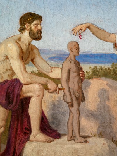 Prométheusz agyagból embert formál alkotó: Constantin Hansen