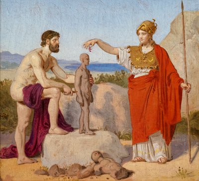 Prométheusz agyagból embert formál alkotó: Constantin Hansen