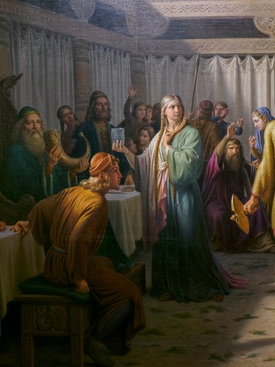 Ægir lakomája, részlet alkotó: Constantin Hansen