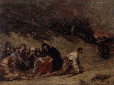 Epizód a parasztfelkelésből. A turnhouti tűzvész (1798-1799) alkotó: Constantin Meunier