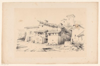 Házak és torony A táj (sorozat címe) alkotó: Constantinus Cornelis Huysmans