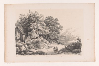 Táj két figurával egy országúton A táj (sorozat címe) alkotó: Constantinus Cornelis Huysmans