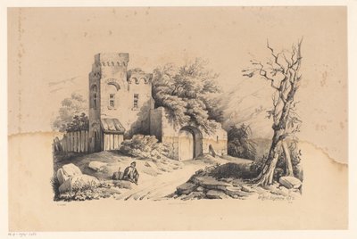 Természetjáró a romoknál A táj (sorozat címe) alkotó: Constantinus Cornelis Huysmans