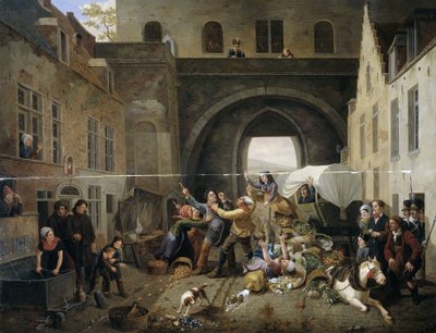 Ütközés a brüsszeli Porte de Halnál alkotó: Constantinus Fidelio Coene