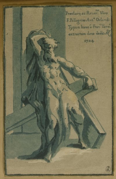 Szent András a keresztjén ülve alkotó: Conte Antonio Maria Zanetti the Elder