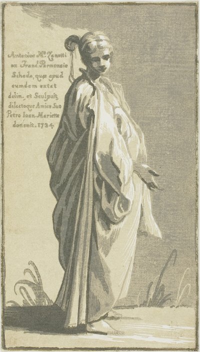 Fiatal nő áll, jobbra fordulva alkotó: Conte Antonio Maria Zanetti the Elder
