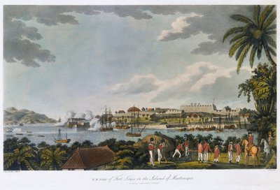 Fort Louis (Fort Saint Louis) északkeleti látképe, Martinique, február 5 - március 22. alkotó: Cooper (after) Willyams