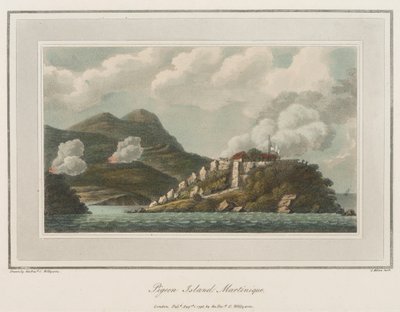 Pigeon Island Martinique-on. Lithográfia (56,6x43,4 cm), készítette Cooper Willyams tiszteletes (1762-1816). alkotó: Cooper (after) Willyams