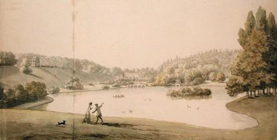 Stourhead, 1780 körül (akvarell és ceruza, papír) alkotó: Copplestone Warre Bamfylde