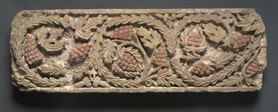 Frieze lombozattal és szőlővel, 300-400-as évek (mészkő) alkotó: Coptic Coptic