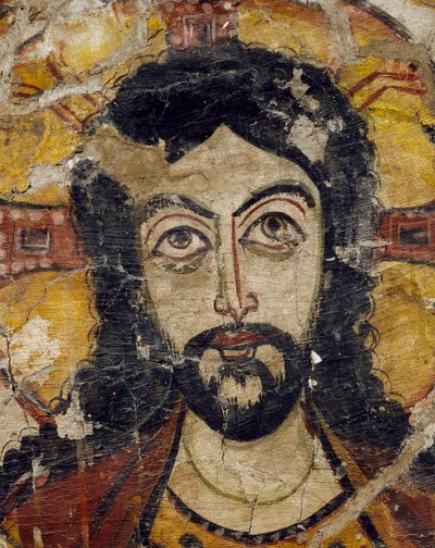 Krisztus feje két angyal által támogatott, 6-7. század (922031 részlet) alkotó: Coptic Coptic