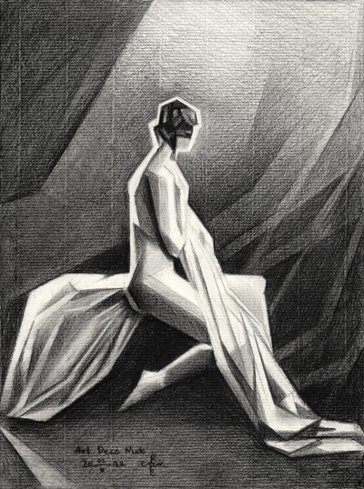 Drapírozott art deco-szobor alkotó: Corné Akkers