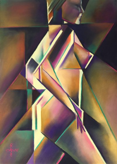 Mozgásban lévő geometrikus nő alkotó: Corné Akkers
