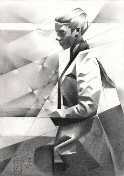 Modern geometrikus portré alkotó: Corné Akkers