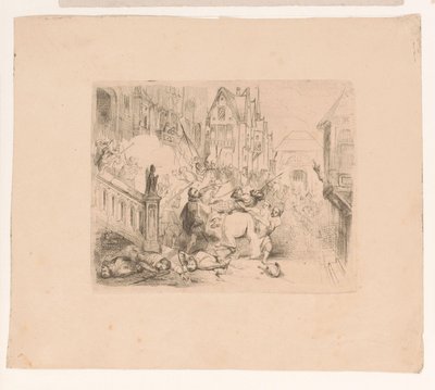 Frans Hercules van Anjou-t kiutasították Antwerpenből alkotó: Corneille Seghers