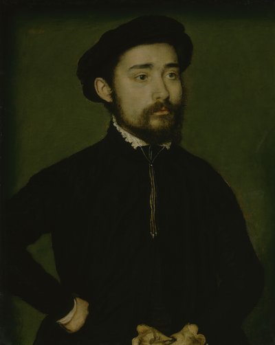 Egy kesztyűs férfi portréja (olaj, fa) alkotó: Corneille de Lyon