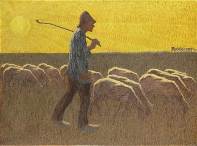 Pásztor juhokkal, 1920 körül (olaj, vászon) alkotó: Cornelis Albert van Assendelft