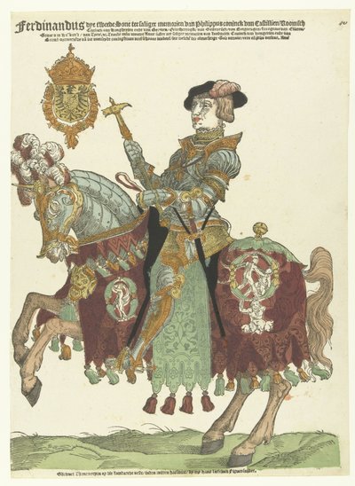 I. Ferdinánd osztrák portréja lovon alkotó: Cornelis Anthonisz. (manner of)