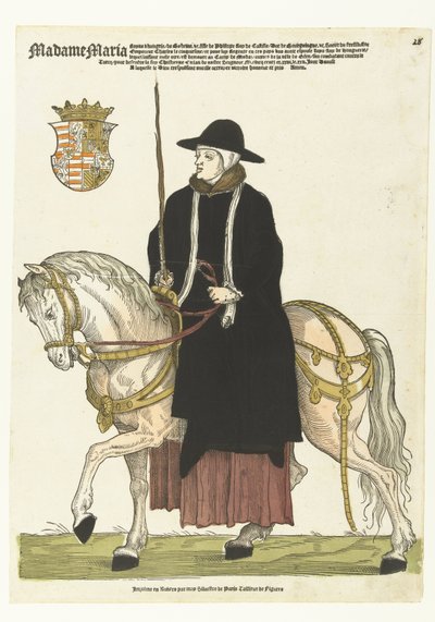 Magyar Mária-portré lóháton alkotó: Cornelis Anthonisz. (manner of)