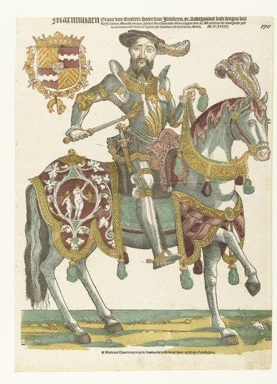 Maximilian van Buren lóháton portréja alkotó: Cornelis Anthonisz. (manner of)