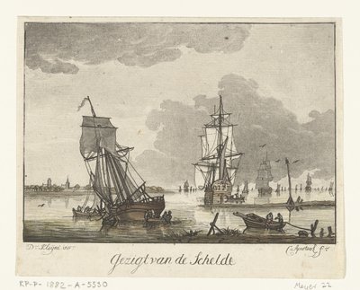 Kilátás a Scheldtre vitorlás hajókkal A Scheldt képe (cím az objektumon) alkotó: Cornelis Apostool