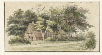 Farm a fák között alkotó: Cornelis Bernardus Buijs