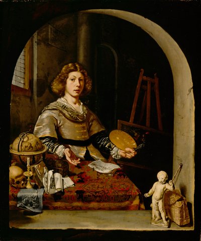A művész a műtermében alkotó: Cornelis Bisschop