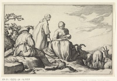 Pásztorok Négy pásztorjelenet (sorozat címe) alkotó: Cornelis Bloemaert (II) (possibly)