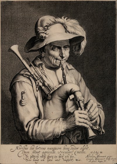Dudázó férfi (metszet) alkotó: Cornelis Bloemaert