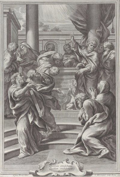 Szent Pál prédikál Athénban, 1679. alkotó: Cornelis Bloemaert