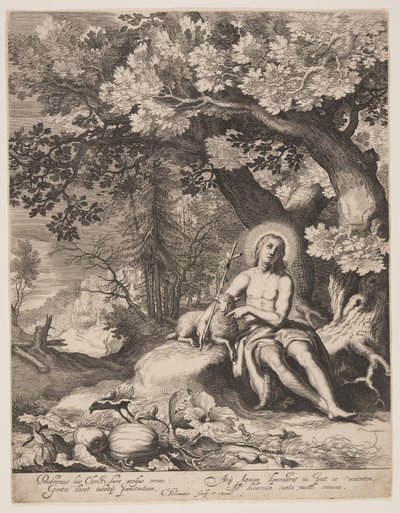 Keresztelő Szent János a tájban alkotó: Cornelis Bloemaert