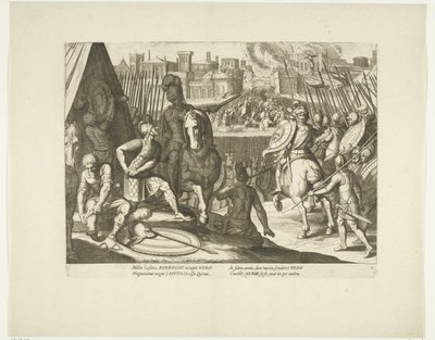 Róma Verovering, 1527, nr. 2 Jelenetek uit het leven van Karel V (sorozat címe) V. Károly császár élete nagyon szép mélynyomatokban, a híres A. Tempeste terveire vésve, a két legügyesebb mester, J. de Gein és C. Boel. A alkotó: Cornelis Boel