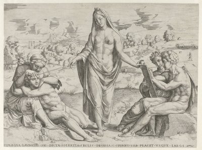 A találékonyság megjutalmazza a szorgalmat, és megbünteti a lustaságot alkotó: Cornelis Bos (attributed to)
